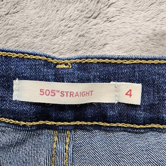 Levi's Jeans Womens 4S SHORT Blue 505 Classic Mid Rise Straight Stretch Denim - Picture 6 of 15